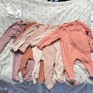Set of 6 - Cloud Island- Cozy Kids One Piece - Pink and Orange
